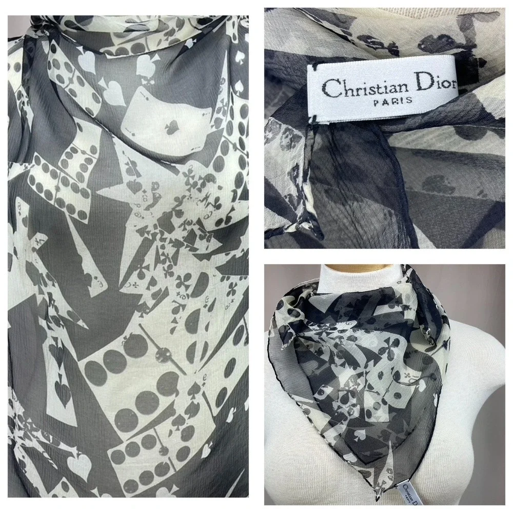 Vintage GALLIANO CHRISTIAN DIOR Silk Scarf Square 27